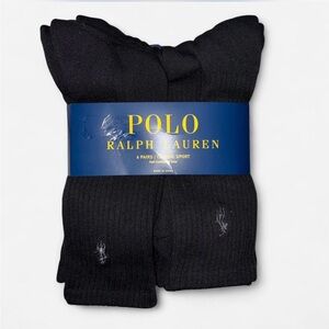 Polo by Ralph Lauren Men's Classic Black Athletic Socks